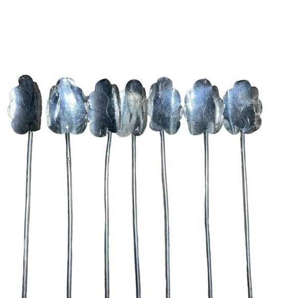 Sterling Silver Iced Tea Spoon Stirrers 7 Piece Set .925 Mexico Handmade Vintage - Picture 5 of 9
